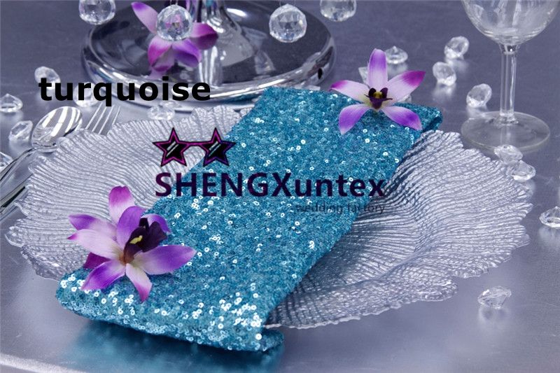 Facotry New Design Sequin Table Napkin Cheap Wedding Table Cloth