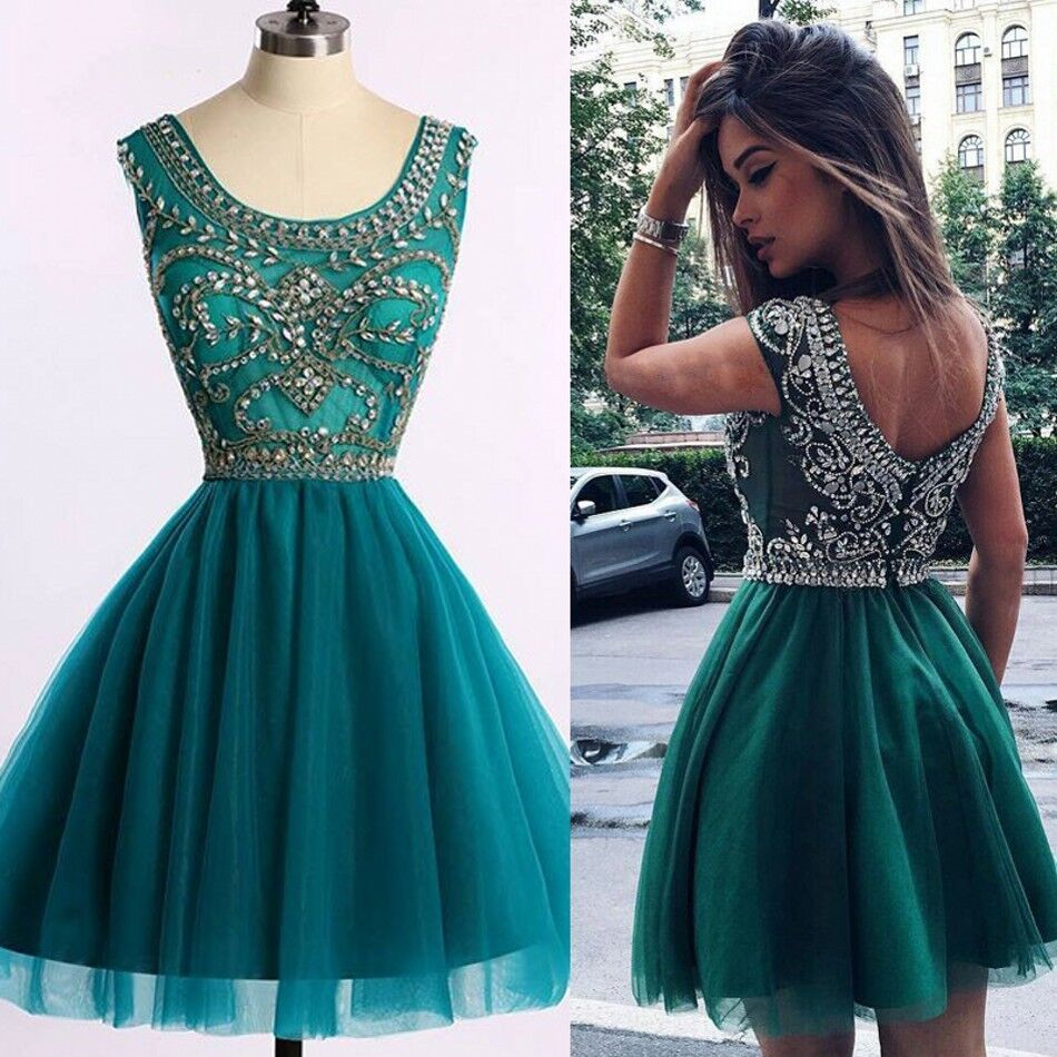 Newest Sexy Dark Green  Prom  Dress  Short  Evening  Gown 