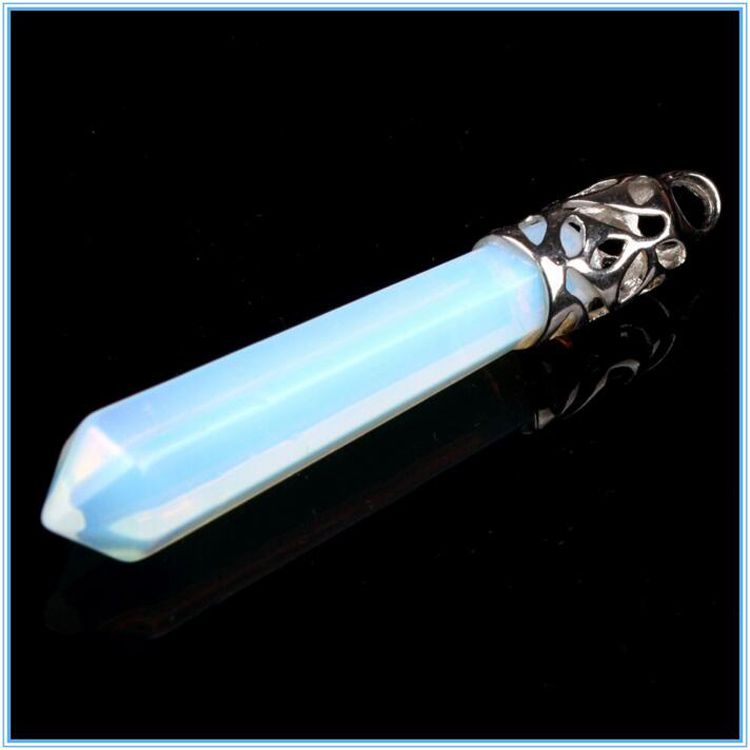 Necklaces Pendants Hexagonal Prism Gemstone Rock Natural Crystal Quartz Healing Point Chakra Stone Charms Chains Necklaces for Women- 0580WH