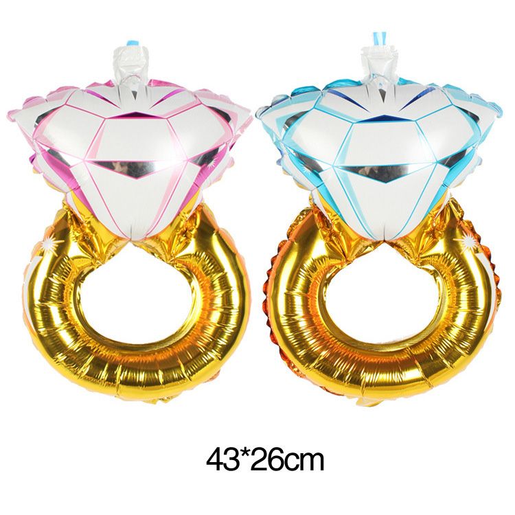 Folienballon Hochzeit Gold Ring Geschenk Diamanten Deko Kein Helium Ballon