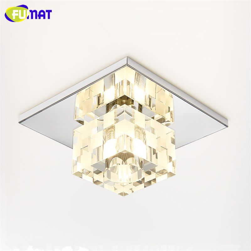 Umat Square Crystal Ceiling Light Foyer Led Crystal Ceiling Lamp