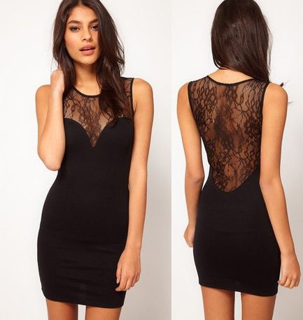 black lace club dress