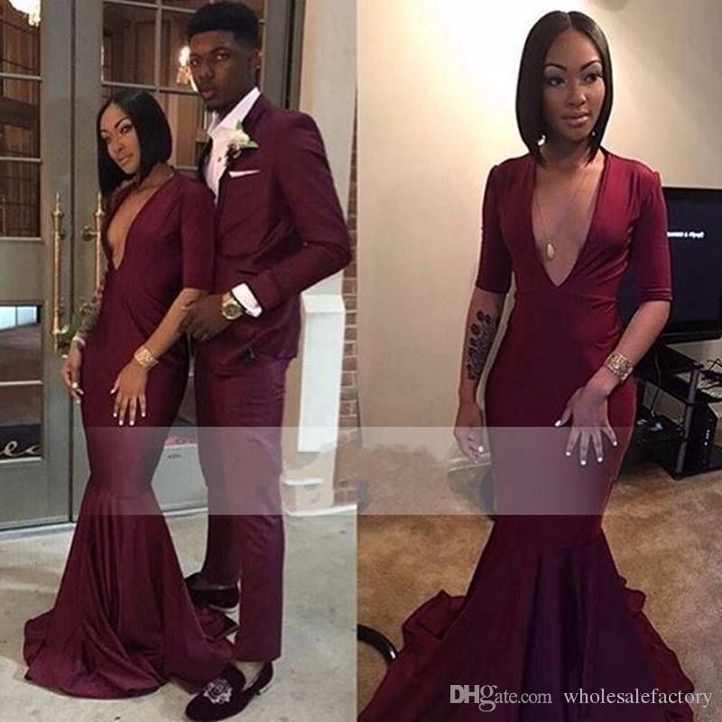 Burgundy Long Formal Dresses