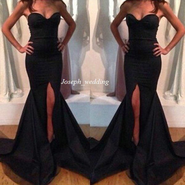 Long black fitted evening dresses Long black fitted evening dresses