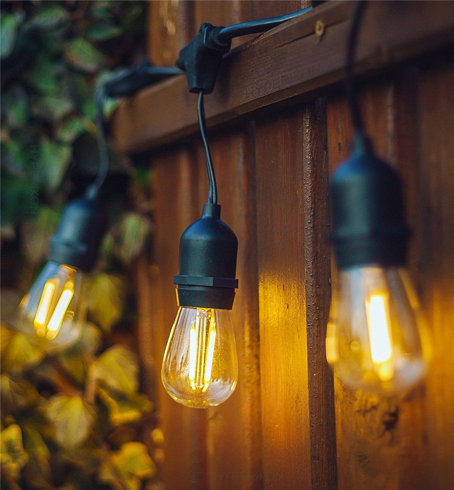 48ft String Of Lights With E26 Sockets And Hanging Loops S14 Bulbs 48ft String Of Lights With E26 Sockets And Hanging Loops S14 Bulbs Indoor Outdoor Commercial Light Strings Patio Ball