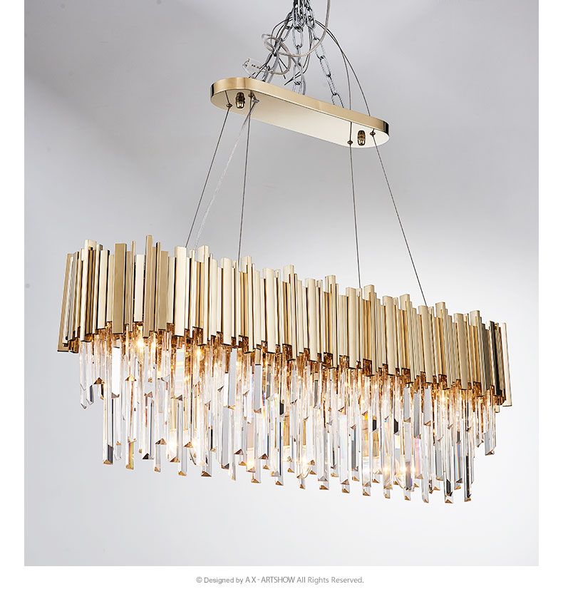 French Top K9 Crystal Rectangular Luxury Gold Contemporary Pendant French Top K9 Crystal Rectangular Luxury Gold Contemporary Pendant Cristal Lighting Chandelier Vintage Lights Bedroom From