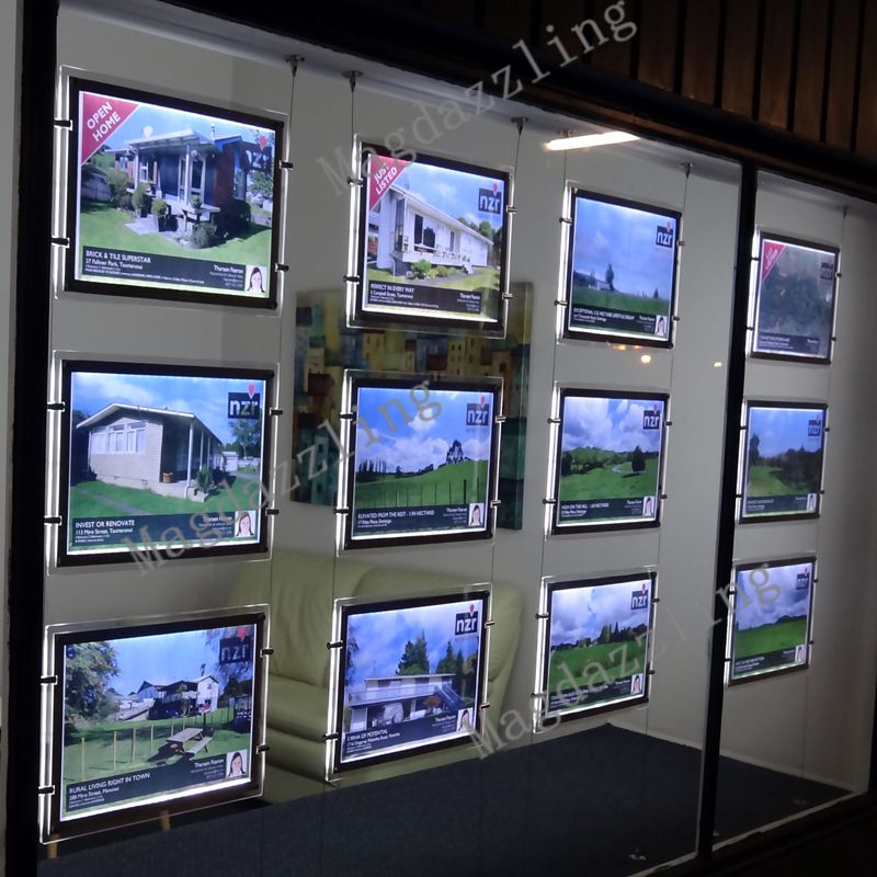 2018 a4 single sided acrylic frame led wall hanging display systems