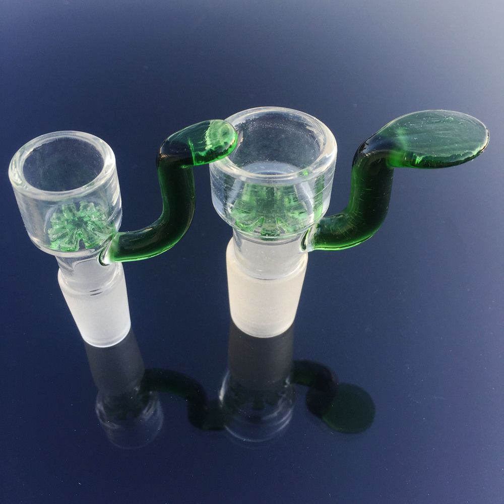 2020 14.5mm 18.8mm Male Joint Smoking Accessories Glass Green Handle
