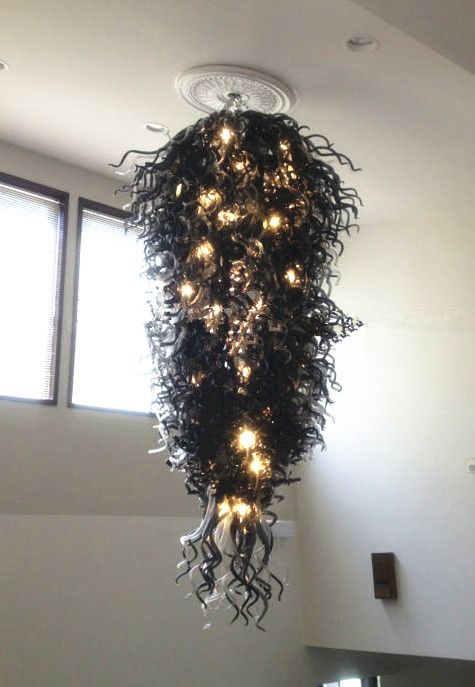 Modern Pendant Lights Chandelier Black And White Color Glass Led Modern Pendant Lights Chandelier Black And White Color Glass Led For Home Dale Chihuly Hand Blown Large Luxury Hanging Lighting