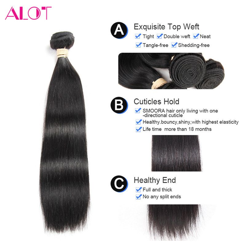 Brazilian Straight Hair 4 Bundles Unprocessed Human Straight Hair