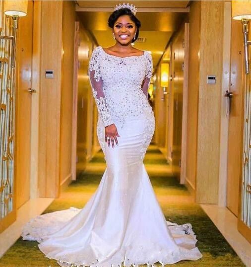 2019 Plus Size Black  Girls  Mermaid Wedding  Dresses  African 