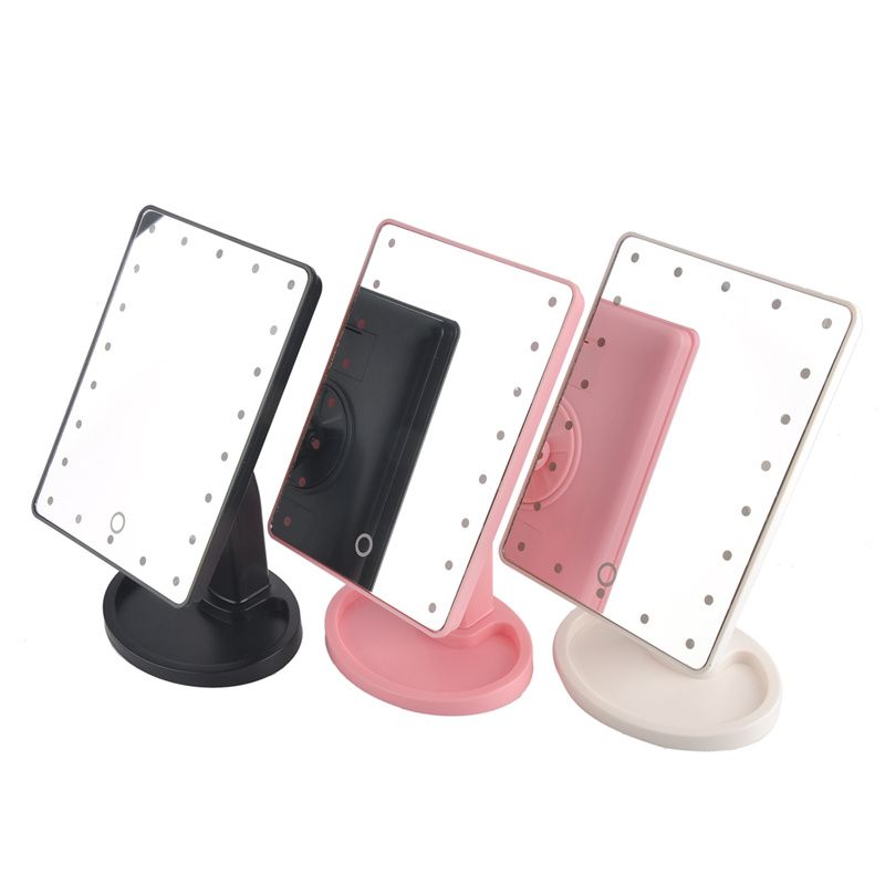 16 22 Led Lights Make Up Mirror Cosmetic Desktop Portable Compact 16 22 Led Lights Make Up Mirror Cosmetic Desktop Portable Compact Travel Makeup Black White Pink Flat 2805078 Mirrors