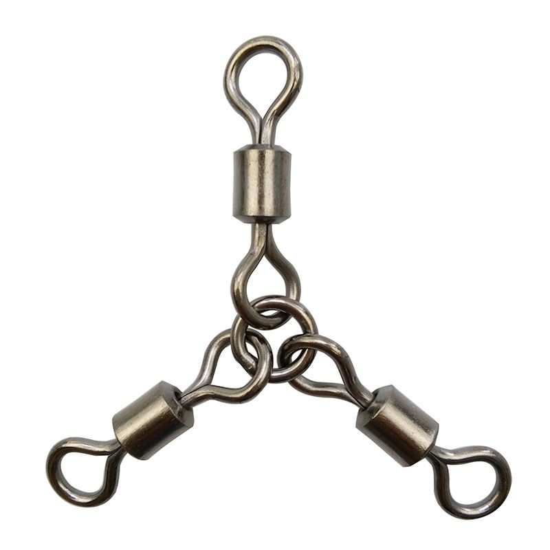 2019 Heavy Three Way Rolling Fishing Swivel With Solid Ring Heavy Duty