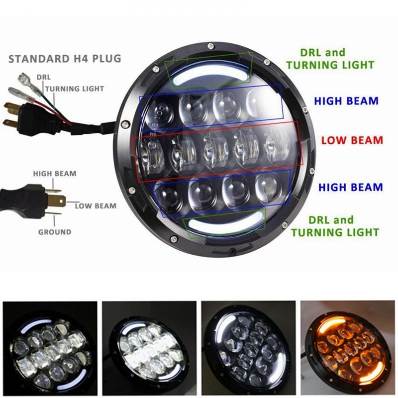 Foco Delantero Led Para Moto Y Jeep De 7 Pulgadas Redondo Foco Delantero Led Para Moto Y Jeep De 7 Pulgadas Redondo