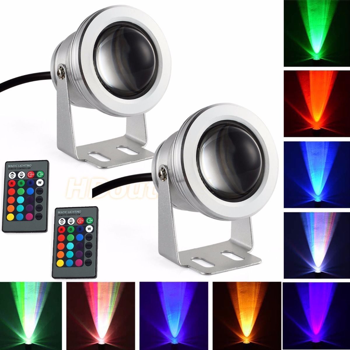 2020 10W 12V RGB LED Underwater Fountain Light 1000LM Swimming Pool