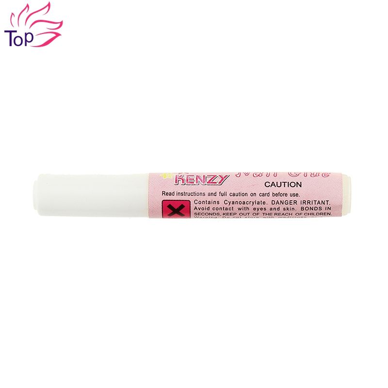 Vente en gros , 12 pcs / Set ongles artificiels français faux avec 2g de colle