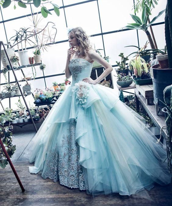 mint ball gown