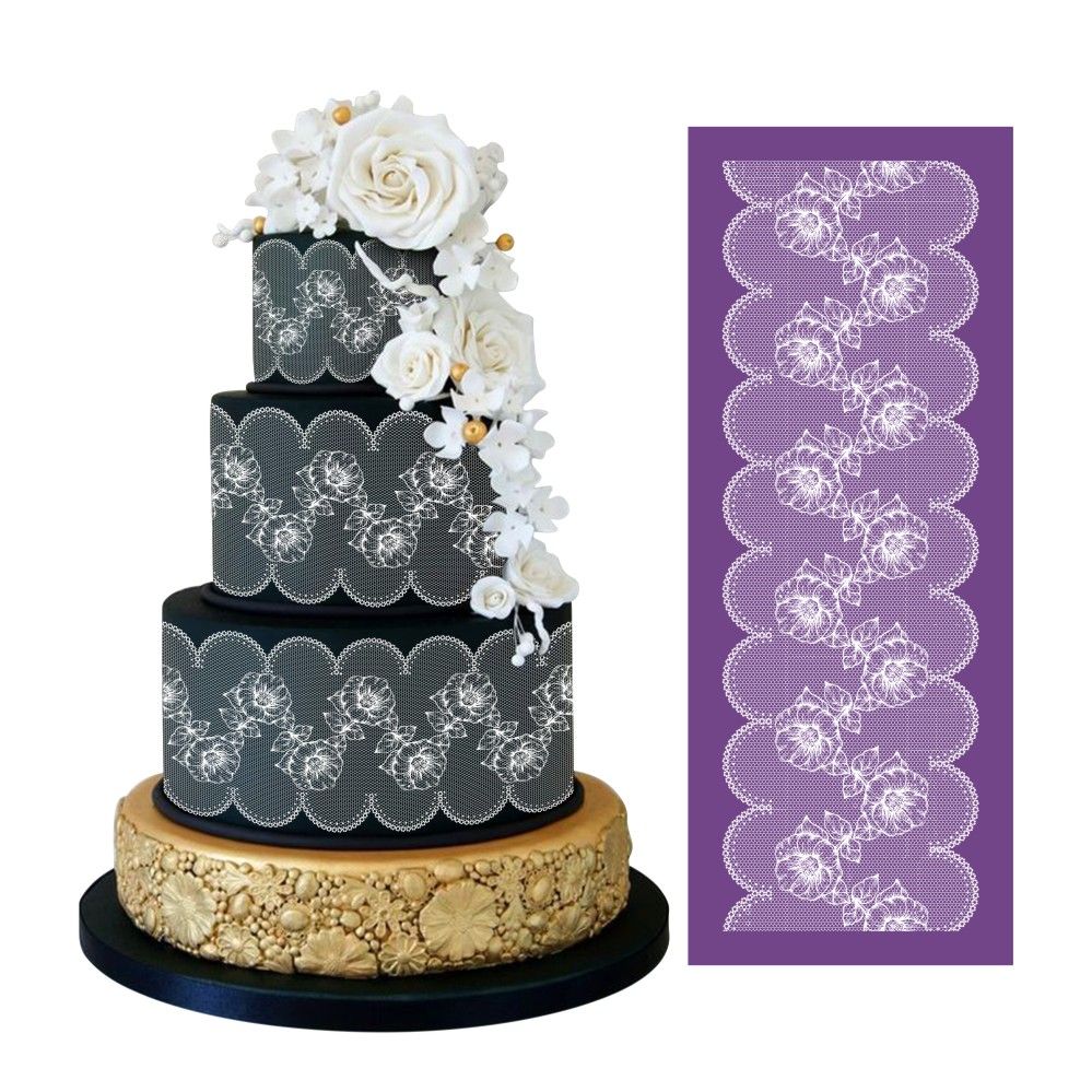 2019 Retro Lace Pattern Mesh Stencil For Weding Cake