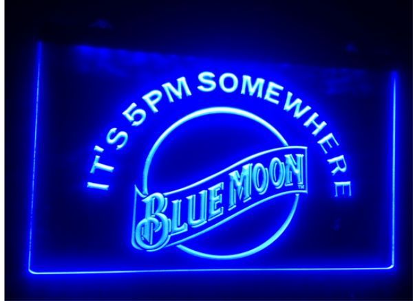 2019 B 102 Blue Moon Beer Bar Pub Club 3d Signs LED Neon