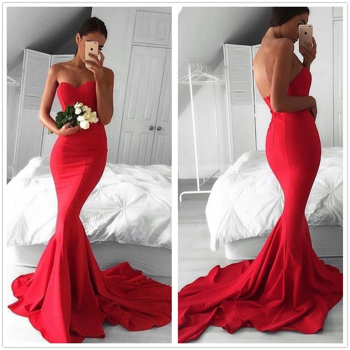 strapless tight prom dress