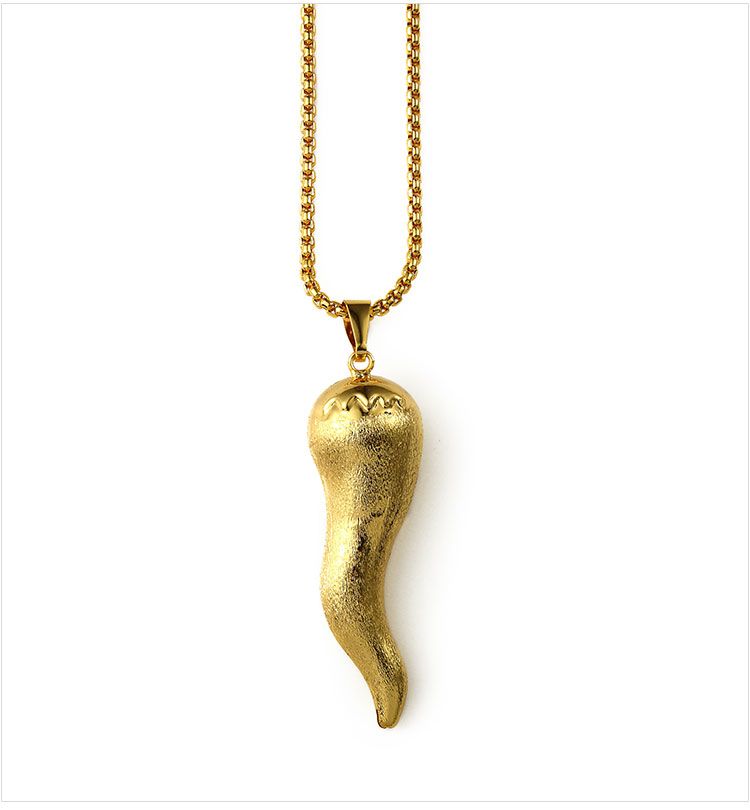 Wholesale Gold Plated Pepper Pendants Shape Chilli Necklace Hip Hop