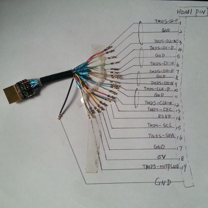 Compre 20Pin LVDS Cabo Para HDMI ITX 1037U 2CD8 1037U ITX ... vga cable color diagram 