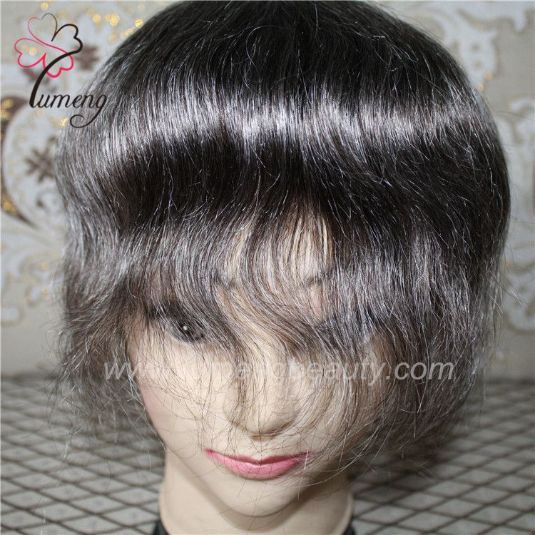 Grey Hair Men Toupee Factory Price Shipping Fast Indian Human Hair