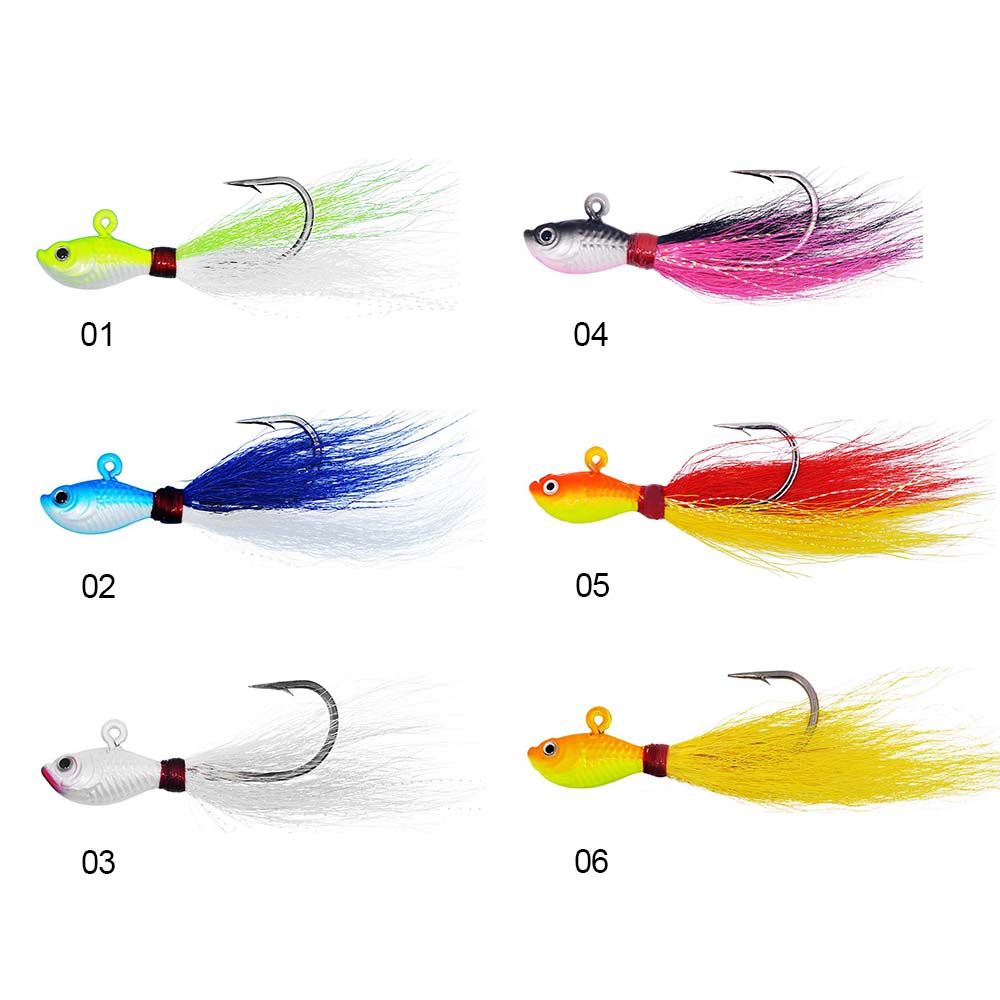 2019 1oz Bucktail Jig Lead Jigging Fishing Lures With Hook Deer Hair Fishing Bait Bucktail Lead