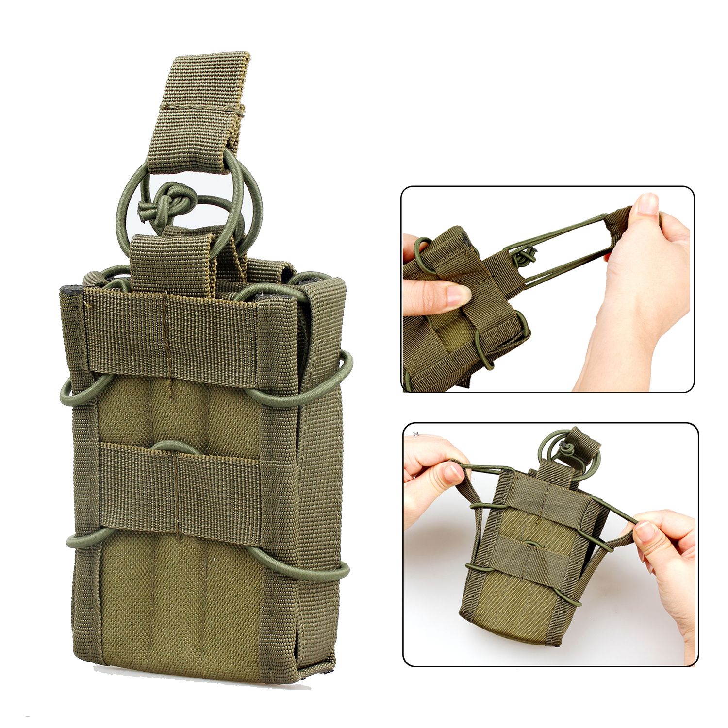 Magazine Holder Tactical Molle Compatible Single Stacker OpenTop Mag