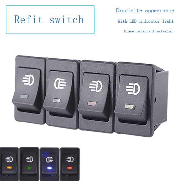 car modification small switch button led lamp four color fog lamp