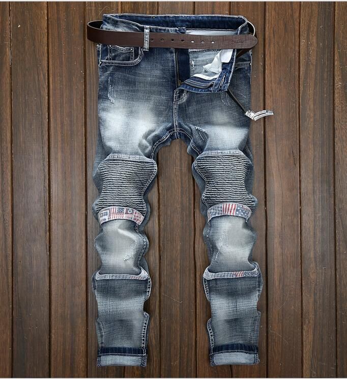 Compra Pantalones Vaqueros Rotos Para Hombres De Alta Calidad Azul Claro Jeans  Hombres Talla 28 38 Diseño De Marca Denim Biker Jeans Para Hombre  Pantalones Barato | Entrega Rápida Y Calidad | Es.Dhgate