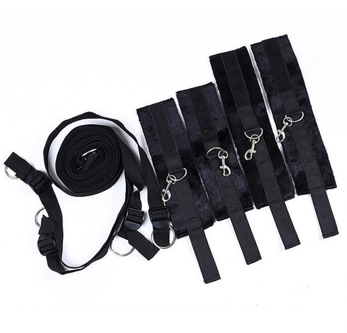 New Bed Restraint System Pleasure Bed Bondage Handcuffs Leg Cuffs Bdsm Slave Femdom Wrist Ankle