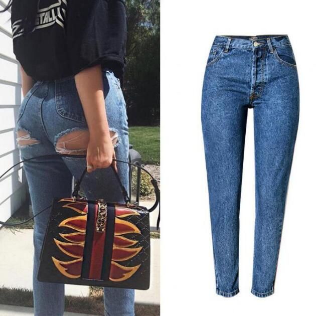 New 2019 Fashion Spring High Waist Mom Female Boyfriend