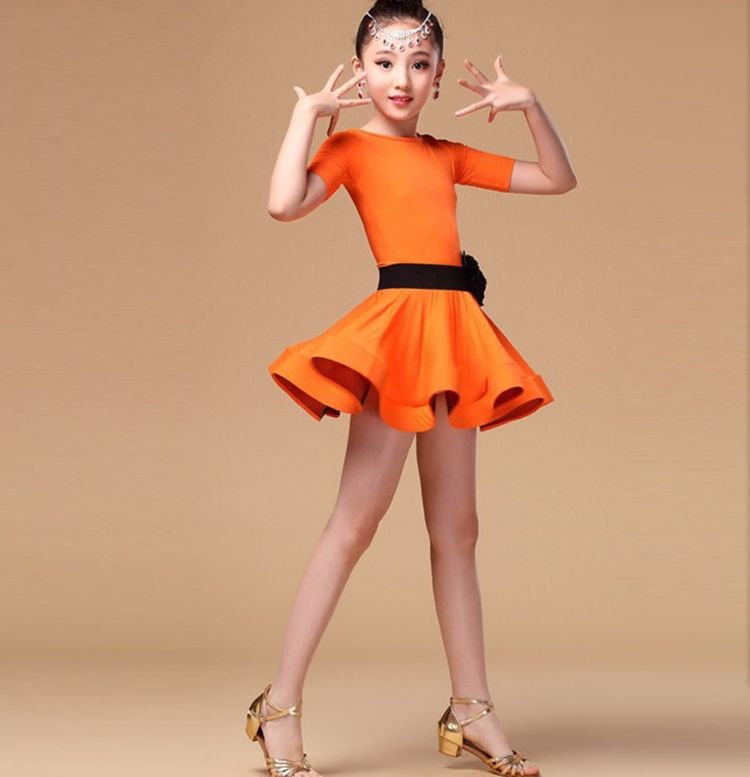 새로운 라틴 댄스 드레스 어린이 성능 의류 소녀 Tutu 치마 의상 댄스 착용 3 색 무료 배송 A-0461