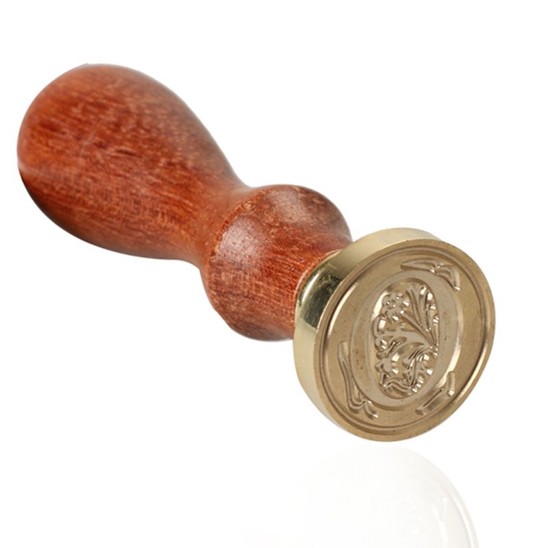 retro wood sealing wax classic initial stamp of alphabet letter o