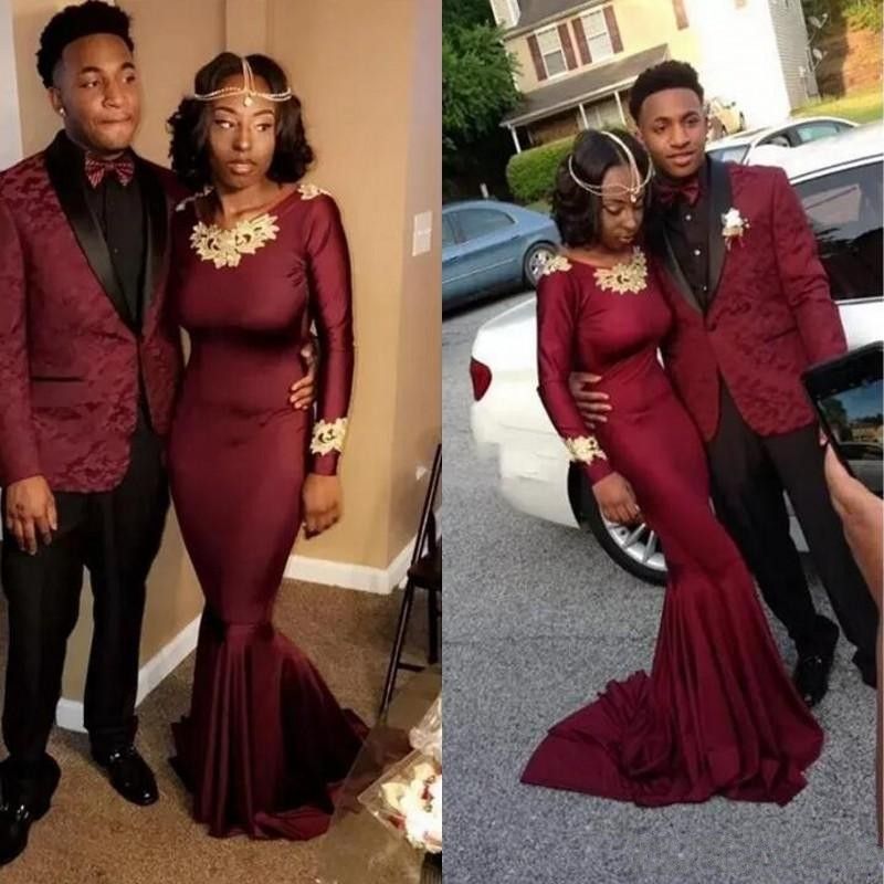 black and burgundy prom