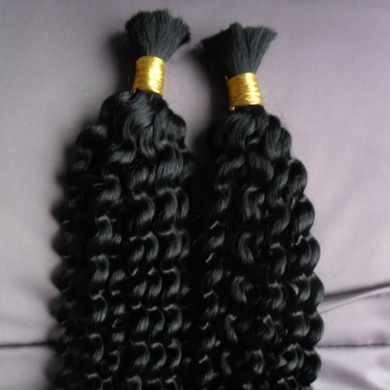 Natural Color Mongolian Afro Kinky Hair 200g No Weft Human ...