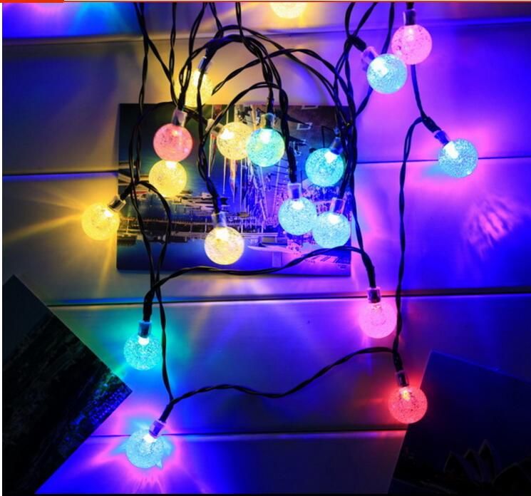 Outdoor Lighting 20 Led Solar String Fairy Lights Power Outdoor Lighting 20 Led Solar String Fairy Lights Power Crystal Ball Globe Lamp For Garden Light Decoration Battery