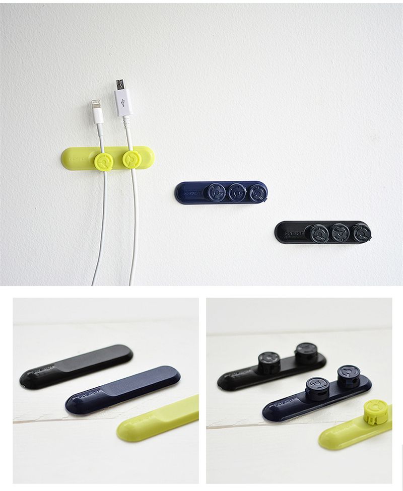 Magnetic Clip Buckle Usb Cable Winder Management Desk Wire Storage Device Plug Holder Organizer For Iphone Samsung With Retail Package