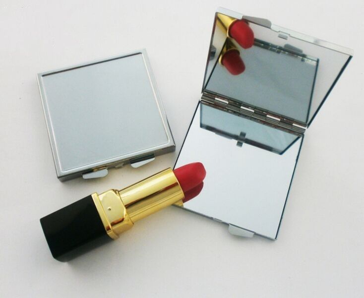 Hot Portable Metal Square Compact Mirror Blank Makeup Mirror With Bezel