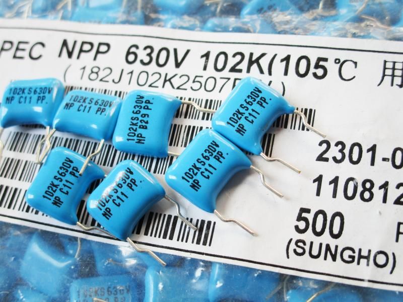 Korea SUNG HO Fever Amplifier Film CBB Capacitor 630V 102K 1NF Pitch P7 ...