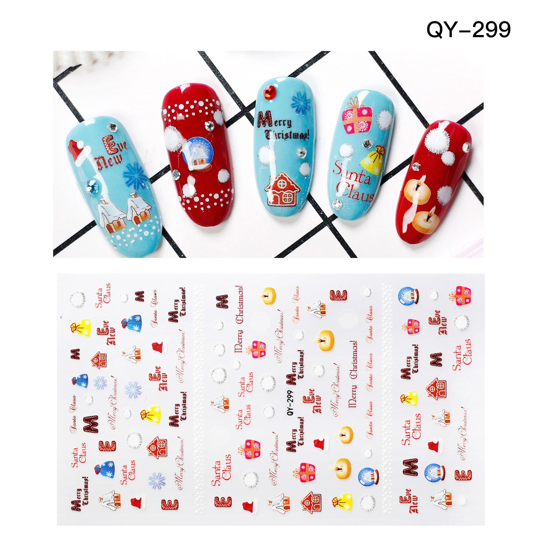 High Quality 3d Nail Art Stickers Snowflakes Christmas Nail Art Stickers Decals Nails Decorations Manicure Tools Santa Claus Snowman Nails Sticker 3d Nail