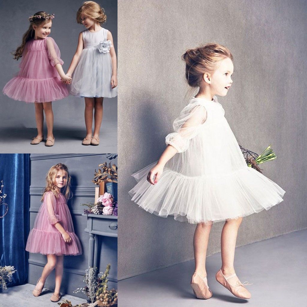 3/4 Sleeve Flower Girl Dress