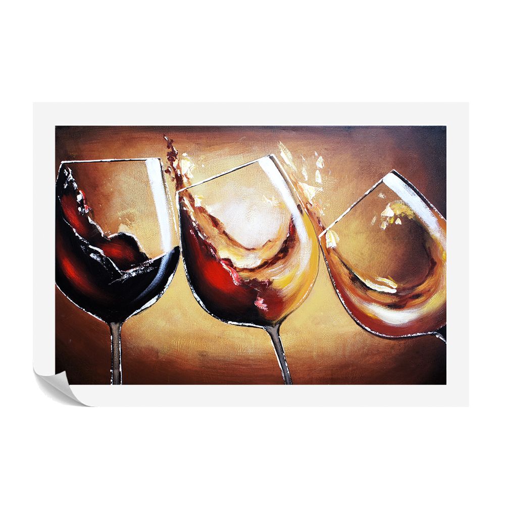 2020 HD Printed Red Wine Painting Canvas Art Prints For Living Room Bar