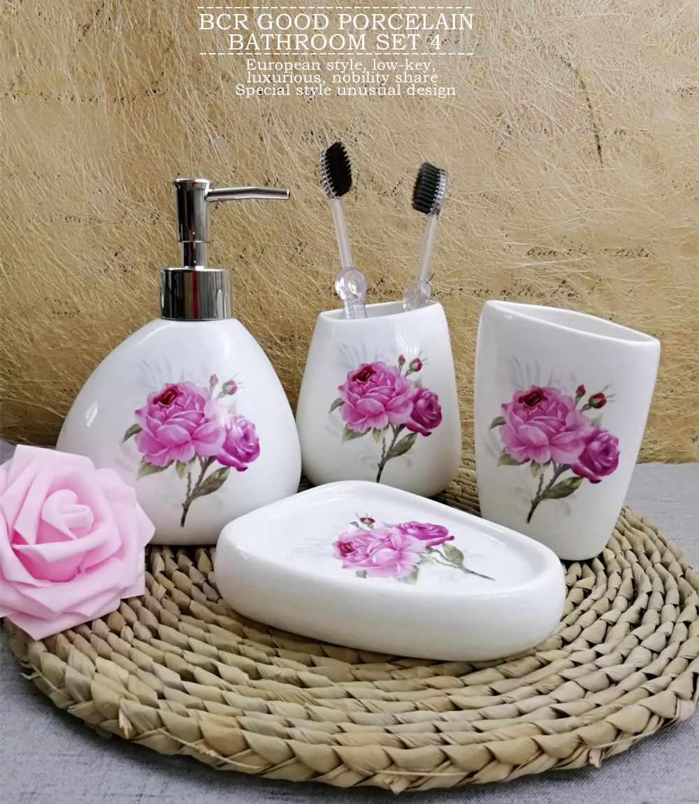 Acheter Ensemble D Accessoires De Bain En C Ramique Set De Salle De Fleur Pour Salle De Bain ~ Acheter Ensemble D Accessoires De Bain En C Ramique Set De Salle De