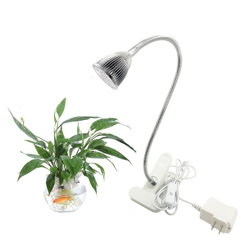 LED Plant Grow Lights 5W Desk Lamp Full Spectrum With Spring Clamp With Gooseneck Arm Flexible