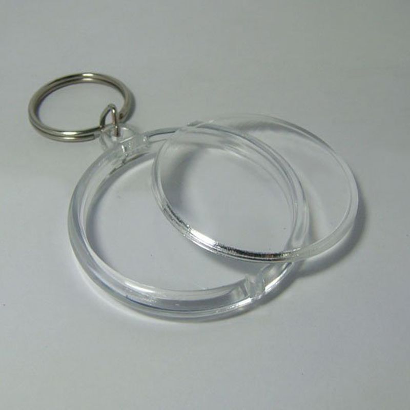 Blank Acrylic Round Circle Keychains Insert Photo Keyrings 1.8''/4.6cm ...