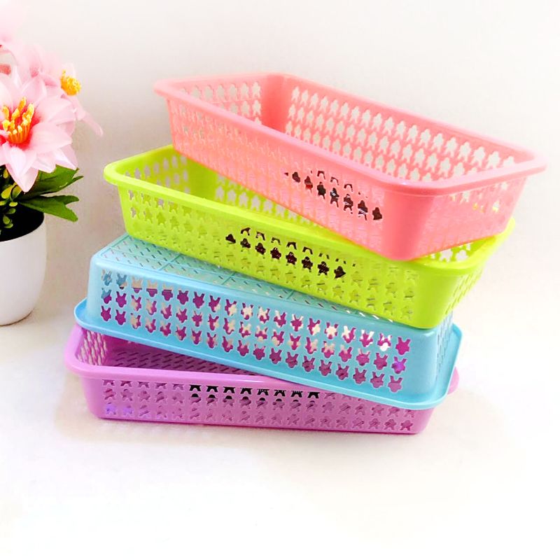 2020 27*13cm Plastic Fruit Baskets Rectangle Vegetable Draining Basket Home Kitchen Storage
