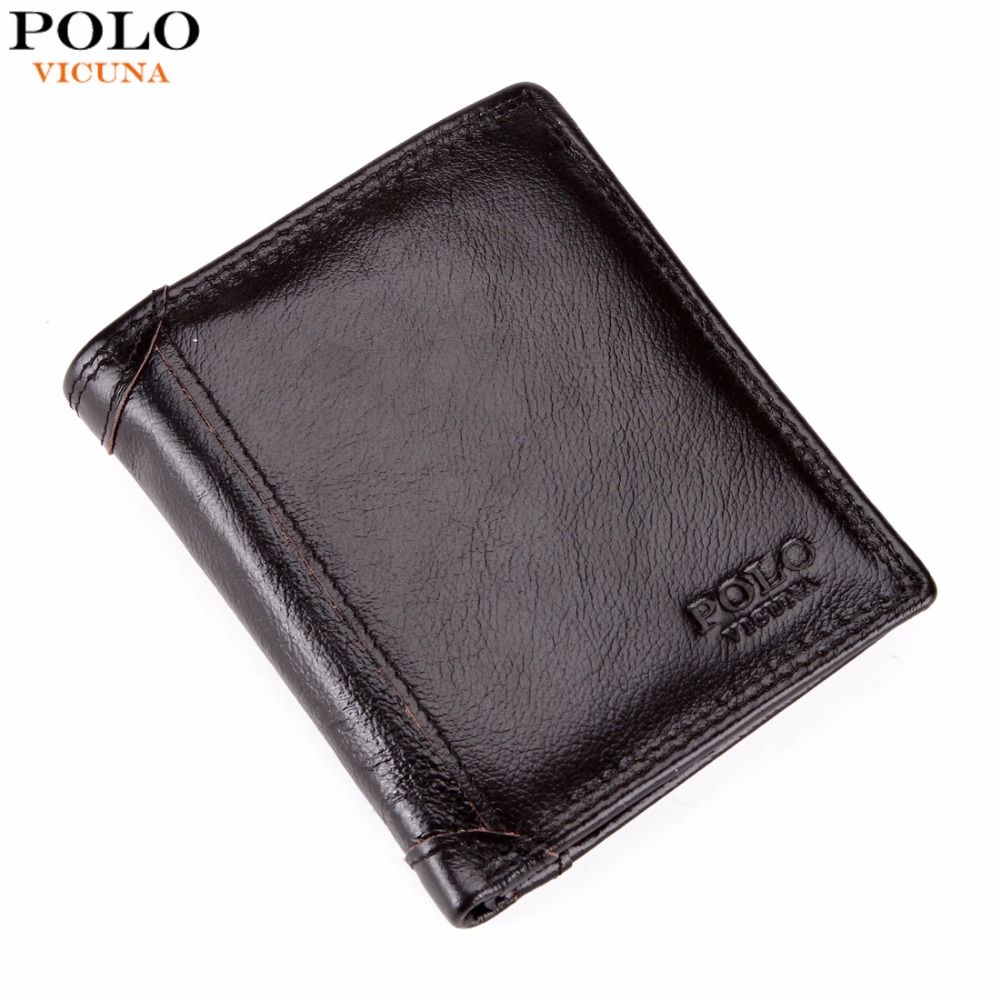 Wholesale VICUNA POLO Large Capacity Genuine Leather Men Wallet With Coin Pocket Waxy Cow ...