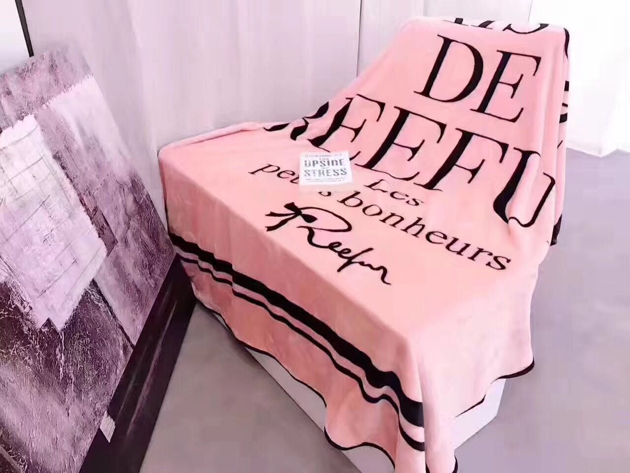 Goddess New Luxury Brand Blanket , H Luxury Pattern Black Throw Flannel